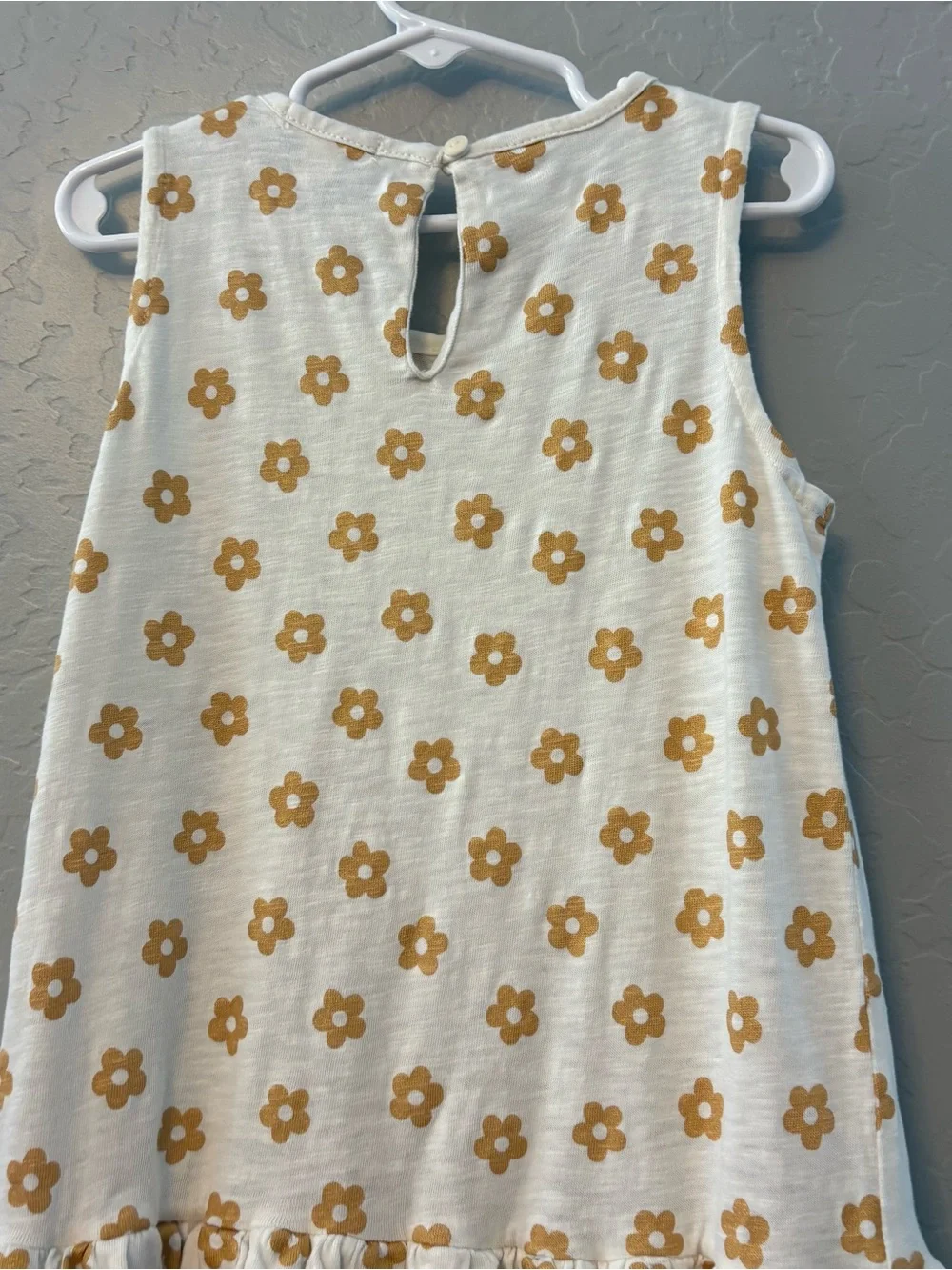 Crewcuts girls' flower printed dress with tiered skirt size small 6-7